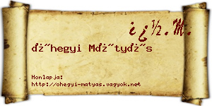 Óhegyi Mátyás névjegykártya