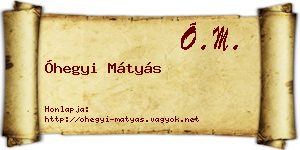 Óhegyi Mátyás névjegykártya
